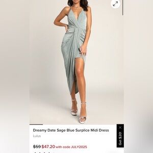 Lulu's Dreamy Sage Midi Dress